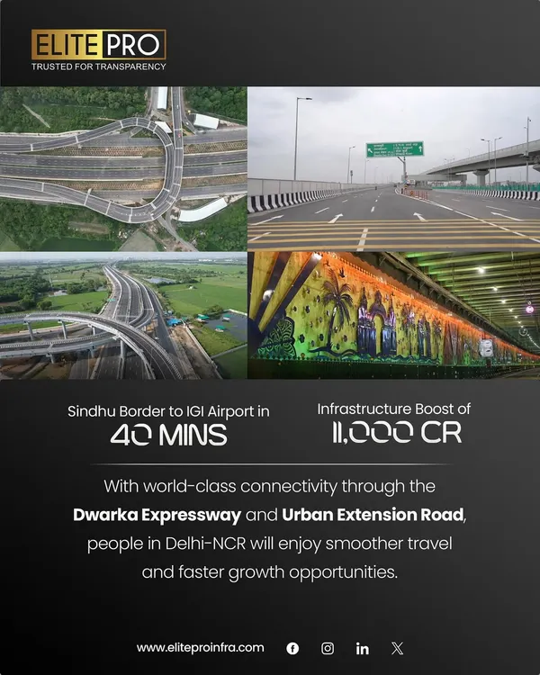 With world-class connectivity through the Dwarka Expressway and Urban Extension Road, Delhi-NCR is poised for faster growth. This infrastructure boost makes it a prime time for smart real estate investments.