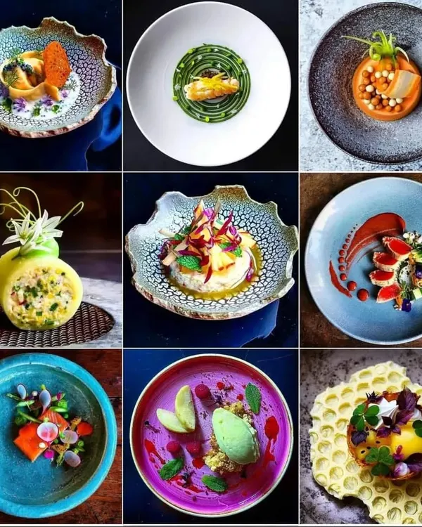 A collage showcasing our expertise in modern gourmet plating. Each dish is a work of art, balancing color, texture, and flavor to create a high-end dining experience.