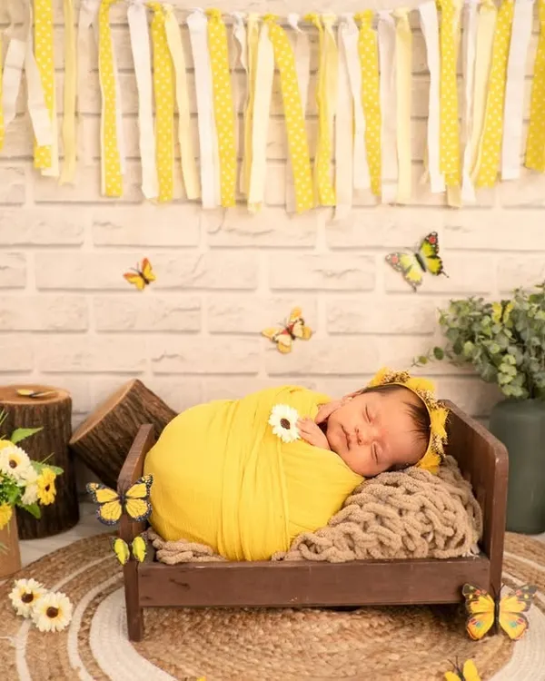 This sunflower and butterfly theme creates a bright, cheerful, and sunny atmosphere. I design complete sets with backdrops, props, and accessories to match your chosen theme.