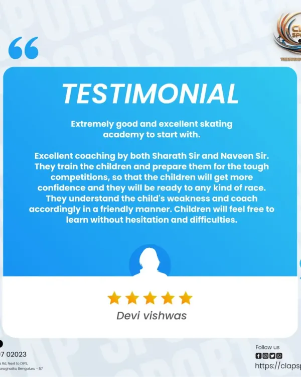 A wonderful testimonial from Devi Vishwas. We are so happy to hear that our coaches are making children feel free to learn without hesitation.