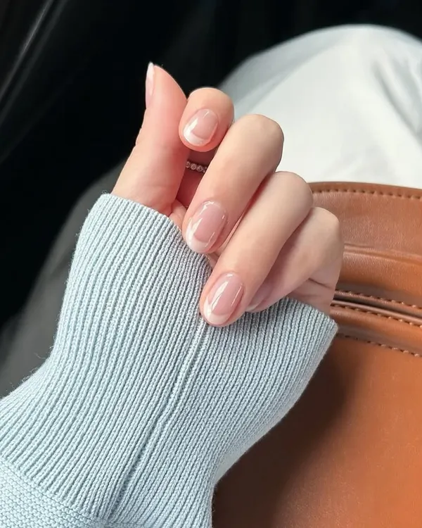 The timeless classic. A perfect, clean, and elegant French manicure on beautifully shaped natural nails. This look never goes out of style.
