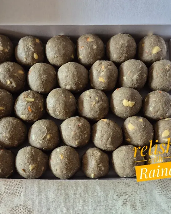 These are my Bajra (Pearl Millet) Laddoos, a gluten-free winter delicacy. Bajra is a wonderful millet that helps with digestion, blood sugar control, and bone strength.