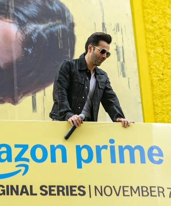 On assignment for Amazon Prime, capturing Varun Dhawan at the 'Citadel Honey Bunny' poster launch. Event photography requires anticipating key moments.