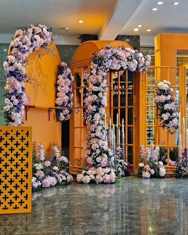 The vibrant 'Rang De Mohabbat' themed Sangeet Mehendi for Aadar Jain and Alekha Advani. Our venue was transformed with bold orange hues and lush floral arches, creating a festive and energetic atmosphere perfect for a night of music and dance.