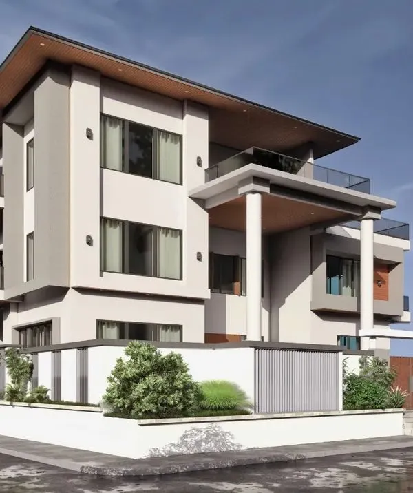This is "The Honest House," an ongoing 12,000 sqft contemporary residence in Coimbatore. The design is defined by its pure forms, bold lines, and a restrained material palette, creating a statement of modern simplicity.