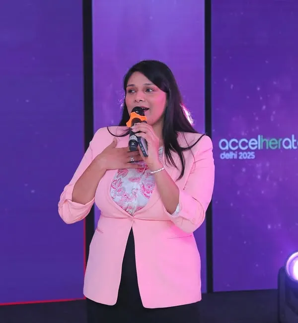 Speaking from the heart at the AccelHERate conference. My goal in youth-focused events is to be authentic and share relatable experiences.