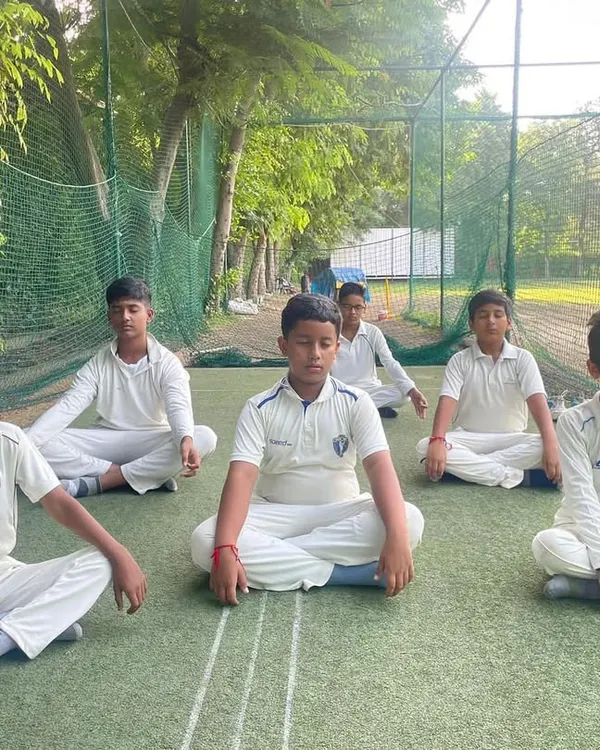 Mind, body, and soul. Our young players practicing meditation to enhance their mental strength and focus, a key part of our training philosophy.