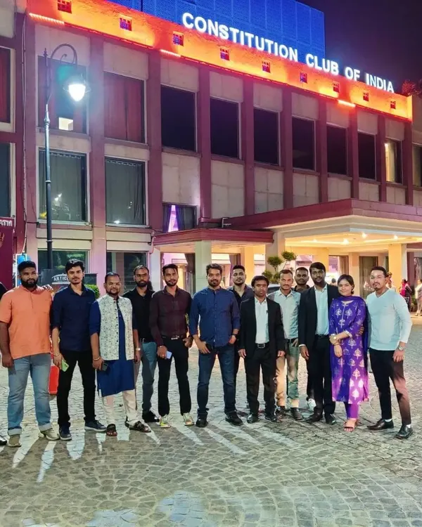 With colleagues and fellow professionals outside the Constitution Club of India. Engaging with the wider legal and political community is essential for staying informed and building strong networks.