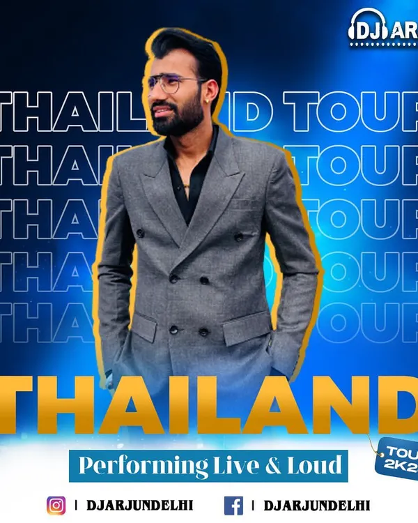Taking the party to Thailand. This poster announces my 2023 tour, showcasing my experience in handling international destination weddings and events.