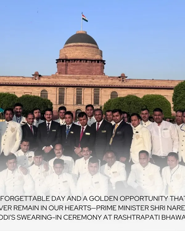 An unforgettable day and a golden opportunity. We were deeply honoured to cater Prime Minister Shri Narendra Modi's swearing-in ceremony at Rashtrapati Bhawan.