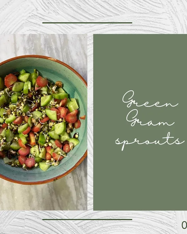 This is a simple green gram sprout salad, a staple in the yogic diet and served at the Isha Yoga Center. Sprouting releases the vital energy within the seed, maximizing its nutritional value and improving your prana.