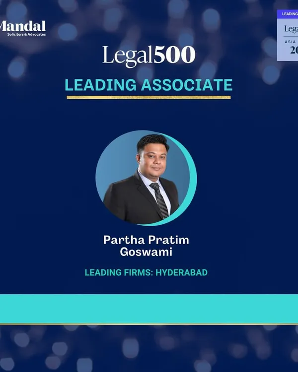 We are pleased to share that our Associate Partner, Partha Pratim Goswami, has been ranked as a 'Leading Associate' by Legal500 Asia Pacific 2025. This individual recognition within a top-tier firm highlights the exceptional talent and legal acumen present at every level of our team.