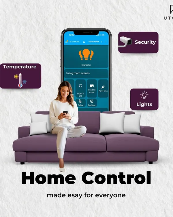I make home control easy for everyone. My single, user-friendly app allows you to manage your home's temperature, security, and lighting scenes from one central place on your smartphone.