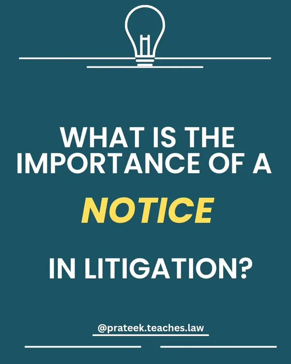 This image introduces the importance of a legal notice in litigation, a fundamental concept for anyone involved in a legal dispute.