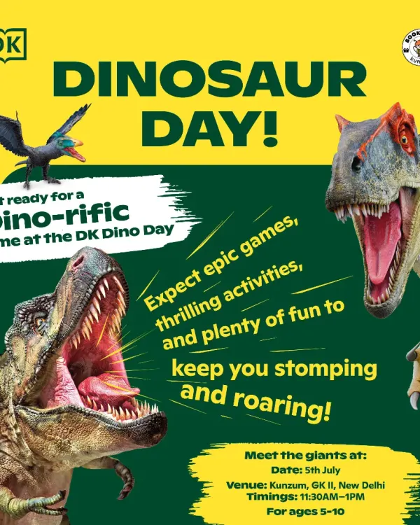 Our official poster for the DK Dino Day event. We partner with great publishers like DK to bring expertly crafted, fun-filled educational events to our community.