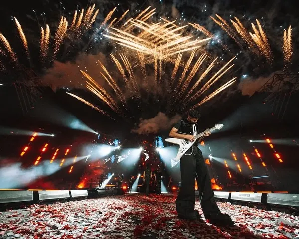 The moment AP Dhillon took the stage with his guitar, backed by a sky full of fireworks and a floor covered in rose petals. This is the kind of iconic, rockstar moment I create for my artists.