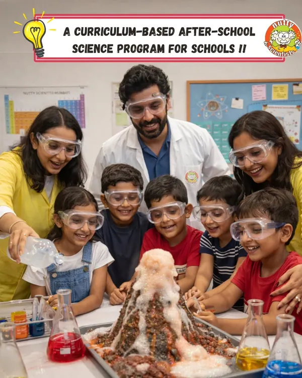 We turn your classroom or party into a real science lab! Here, our junior scientists are witnessing a classic acid-base reaction with their very own bubbling volcano eruption, learning about chemical reactions in the most exciting way.