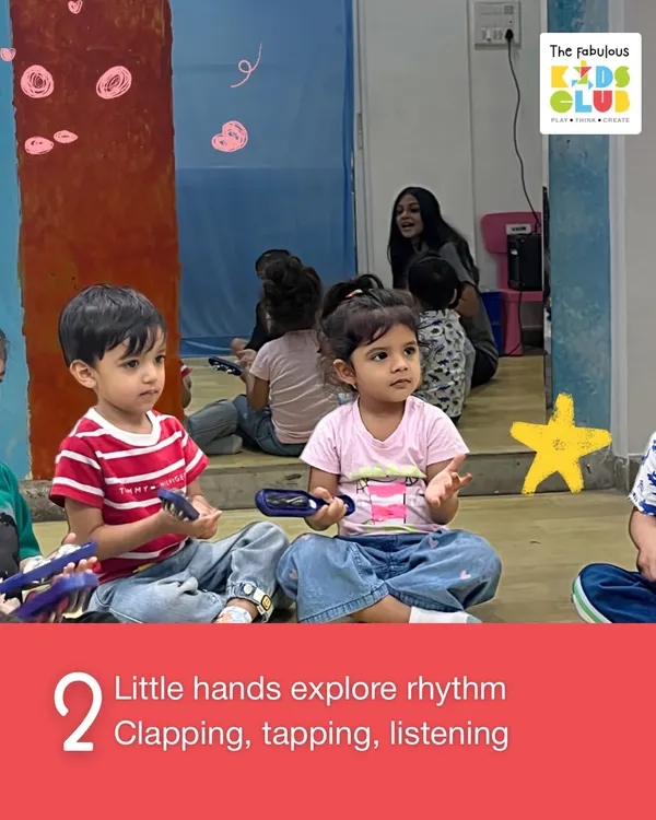 With little hands holding instruments, these children are learning more than just music. They are practicing patience while waiting for their turn and building focus by listening to the rhythm, all essential skills for social confidence and group participation.