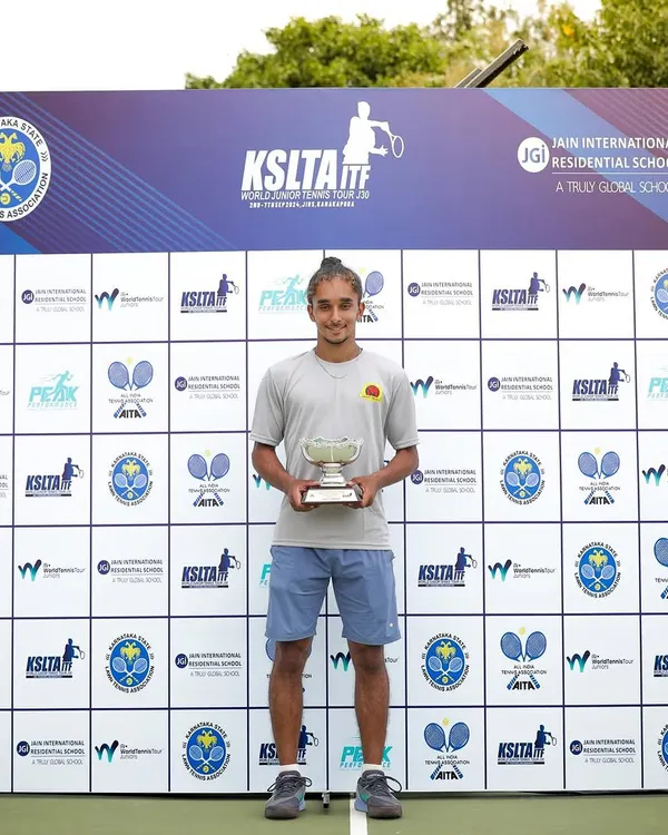 A proud moment for our academy as our player, Sehaj, stands with his singles winner trophy at the KSLTA ITF World Junior Tour. This victory is a testament to the world class training and competitive exposure we provide to our athletes.
