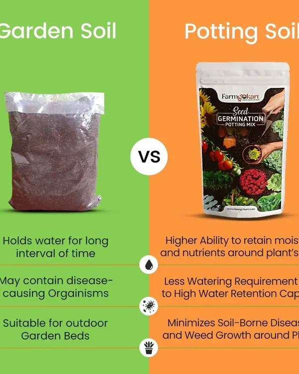 It's crucial to understand the difference between garden soil and potting soil. My seed germination potting mix is designed to retain moisture and nutrients around the roots, requiring less watering and preventing disease.