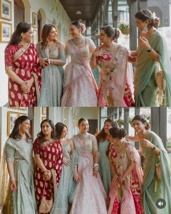 A beautiful shot of the bride with her bridesmaids and family. I also provide hairstyling services for the entire bridal party to ensure a cohesive and picture perfect look for the wedding album.