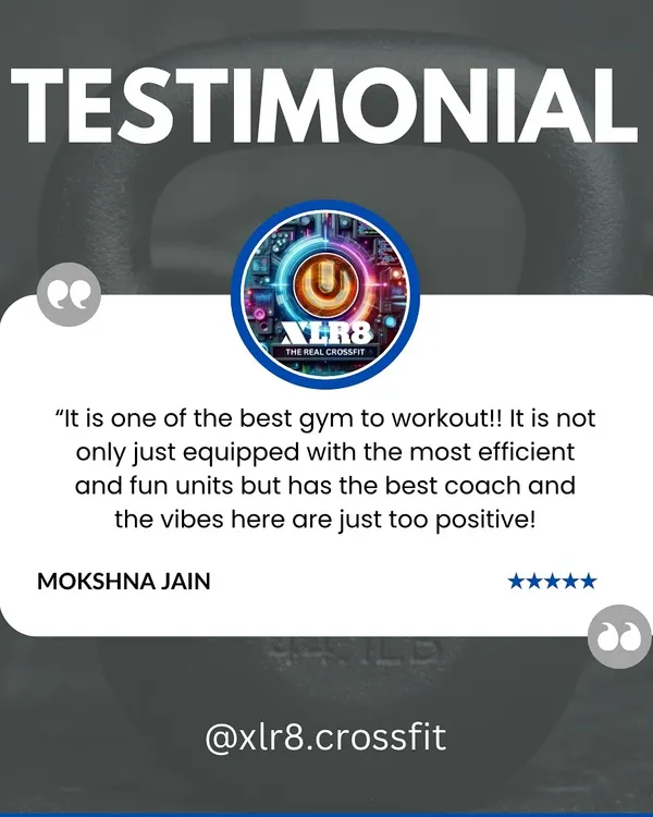 "It is one of the best gym to workout!! It is not only just equipped with the most efficient and fun units but has the best coach and the vibes here are just too positive!" - Mokshna Jain