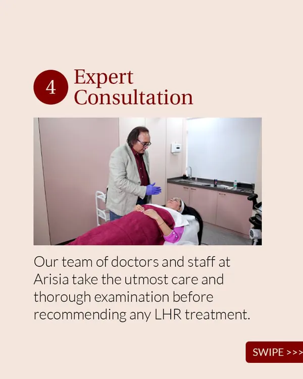 Every treatment starts with a detailed, one-on-one expert consultation. Here, I assess your specific skin and hair characteristics to ensure the laser settings are perfectly calibrated for your needs, guaranteeing both safety and optimal results for permanent hair reduction.