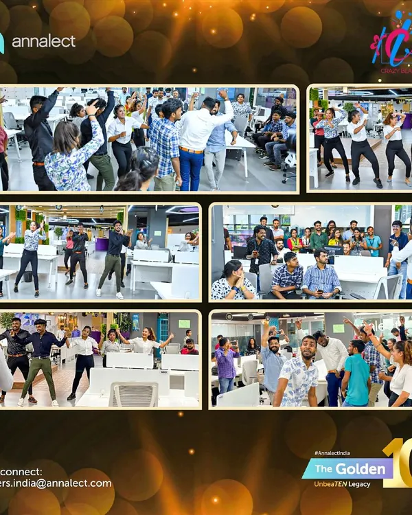 We bring the party to the workplace! This collage captures the energy from a corporate flashmob we did for Annalect India's 10th-anniversary celebration, turning their office into a dance floor.