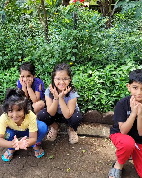 A fun moment from our outdoor kids' yoga class. We use playful poses and games to introduce children to the concepts of balance, focus, and body awareness in a natural, open environment.