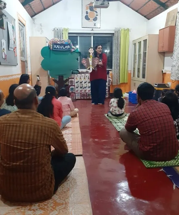 Our Kathalaya center during the Bengaluru Habba festival. It was a joy to see our space filled with children and adults, all captivated by tales of Karnataka told by our certified storytellers.