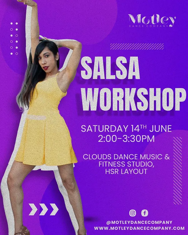 Ready to try something new? This flyer announces our upcoming Salsa workshops, which are perfect for beginners with no partner needed.