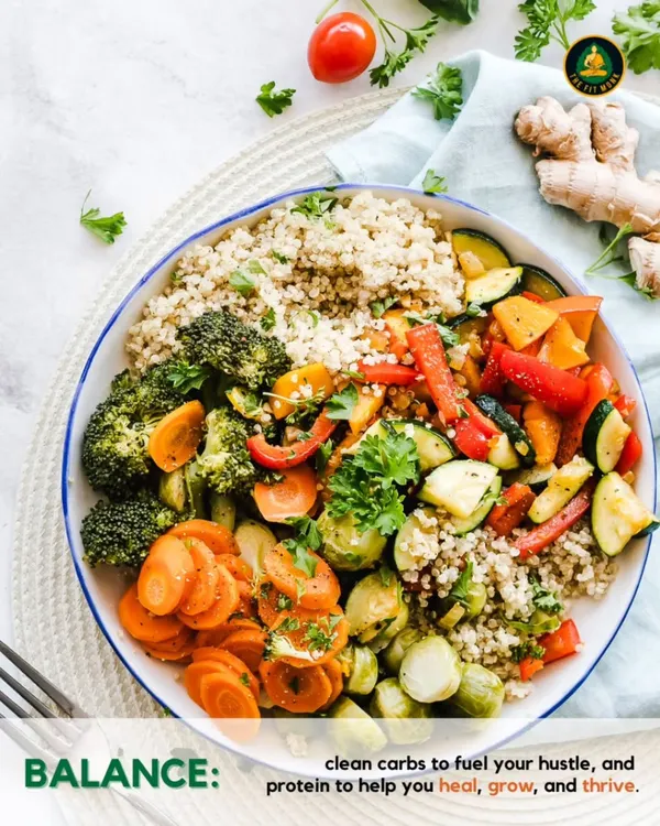 This is what balance on a plate looks like. I combine clean carbs to fuel your hustle with high-quality protein to help you heal, grow, and thrive. Every ingredient serves a purpose.