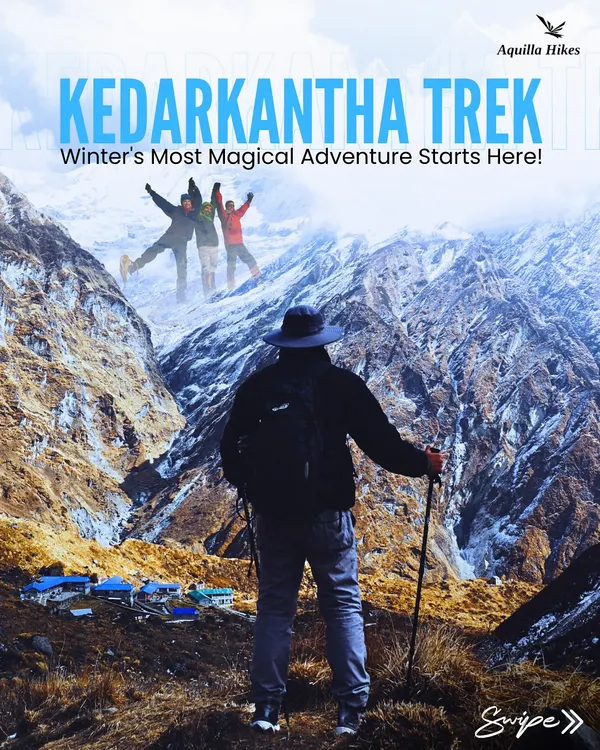 This is your call to adventure. The Kedarkantha trek is winter's most magical journey, and it all starts here. Get ready for snow-draped forests and panoramic summit views.