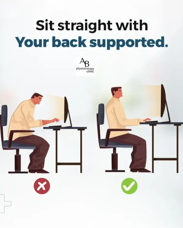 This is the single most important habit for desk workers: sit straight with your back supported. Slouching puts enormous strain on your lumbar spine, leading to chronic pain and disc issues over time.