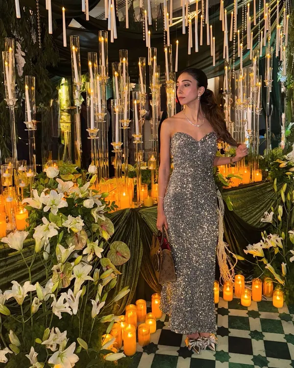 A shot of my look for a wedding performance at The Oberoi, New Delhi, surrounded by stunning candlelit decor.