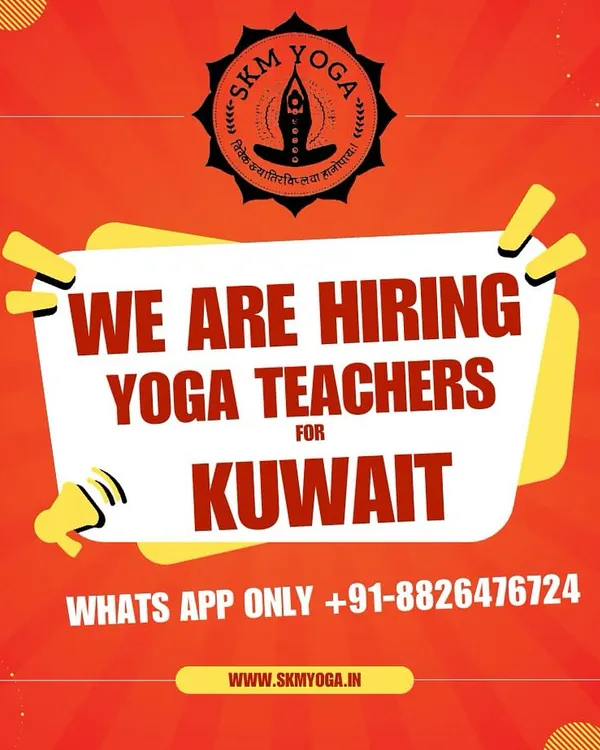 We actively create job opportunities for our graduates. This is a hiring announcement for certified yoga teachers to work in Kuwait, showcasing our international placement support.