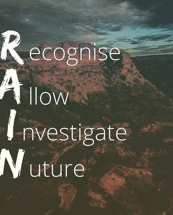 The RAIN practice (Recognise, Allow, Investigate, Nurture) is a powerful mindfulness tool for navigating the difficult emotions of pregnancy and motherhood. It helps you process feelings like anxiety or frustration without being overwhelmed.
