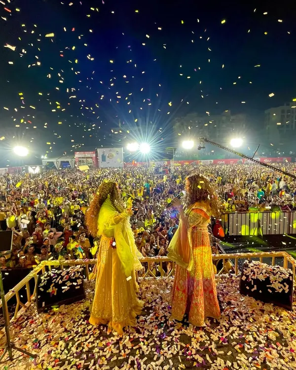 This is the feeling we live for. Standing on stage, looking out at a sea of happy faces, with confetti in the air. This is the magic of Navratri, and we bring this energy to every single show.