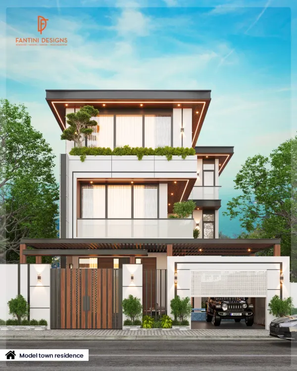 This is the kind of dream home I love to bring to life. This modern bungalow design shows how I blend clean lines, natural light, and strong architectural forms to create a residence that's both stunning and welcoming from the moment you see it.