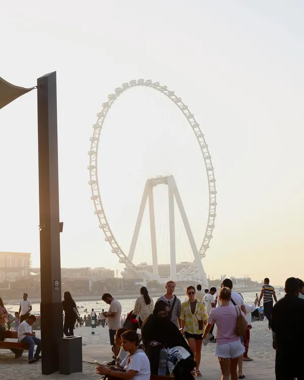 The Dubai Eye at sunset. My travel photography is about capturing the feeling of a place, blending the grand and the everyday.