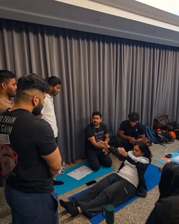 This is where your journey to becoming an expert instructor begins. In my Mat Teacher Training course, you get hands-on practice from day one, learning to cue, assist, and lead with confidence in a small group setting.