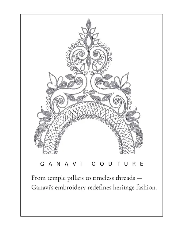 From temple pillars to timeless threads. This sketch represents the core of my design philosophy, where I translate the grandeur of heritage architecture into intricate embroidery patterns for my fashion creations.
