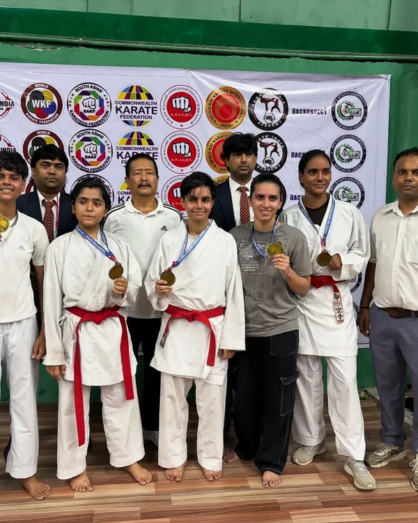 Our talented female athletes with their medals after a successful run at the 2nd Victor Cup Open Karate Championship.