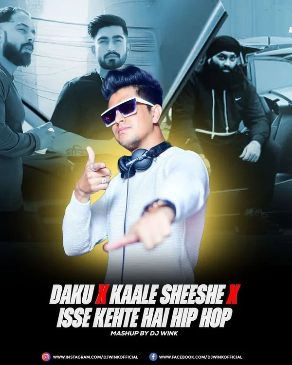 This is the official artwork for my mashup of 'Daku' x 'Kaale Sheeshe'. I specialize in creating these unique fusions, blending Punjabi, Hip Hop, and Bollywood tracks to produce a sound that is exclusively yours for any event.