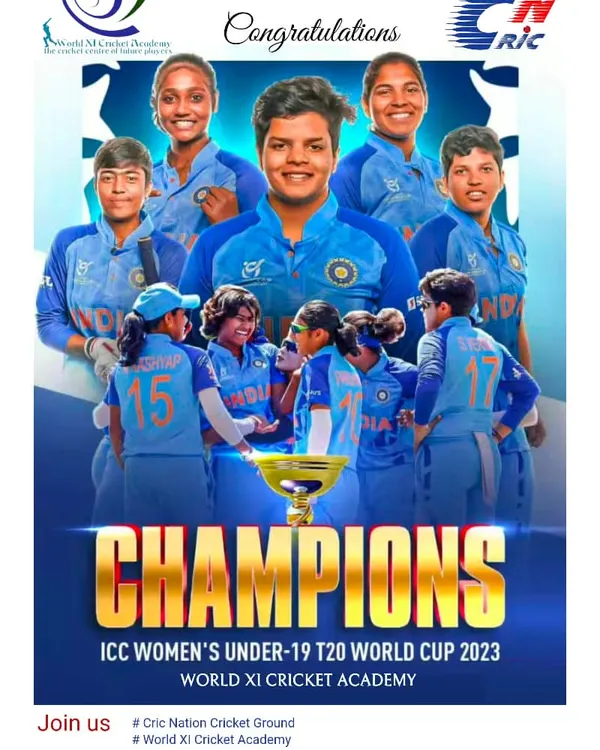We are very proud of the Indian Women's U-19 team for winning the World Cup. We have a strong women's cricket coaching program here to help create the next generation of champions.