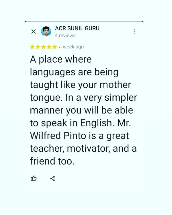 This feedback means the world to me. My goal is to be more than just a teacher; I aim to be a motivator and a friend who makes learning English feel as natural as speaking your mother tongue. I am proud to create a supportive space for every student.