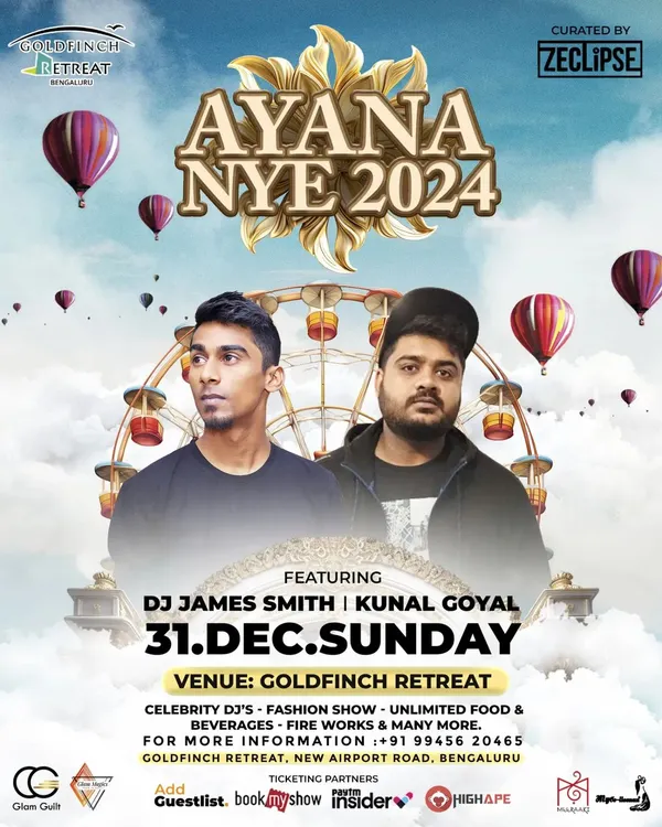 A poster from an epic New Year's Eve 2024 celebration. I'm experienced in handling large-scale events, ensuring a memorable start to the new year for everyone.