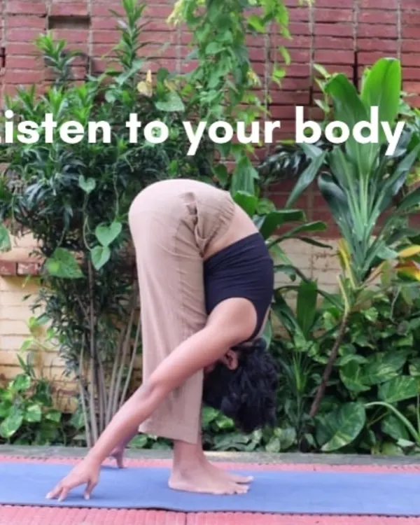 What does "Listen to your body" mean? It means to pay attention, slow down, and honor the sensations you feel. This is a reminder that you don’t need to rush.