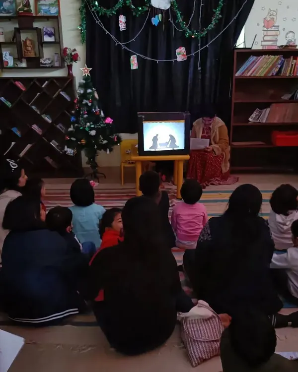 For Christmas, we told the story of the nativity using a beautiful shadow puppet show. The darkened room and glowing screen created a truly magical and reverent atmosphere for the children.