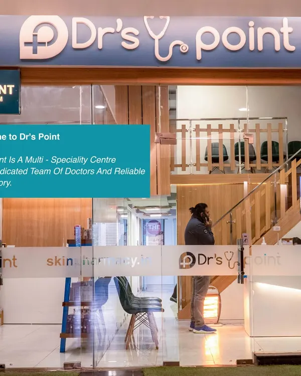 Welcome to Dr's Point. This is the entrance to my clinic, a multi-speciality center where a dedicated team of doctors and a reliable lab work together to provide the best care for your skin and hair.